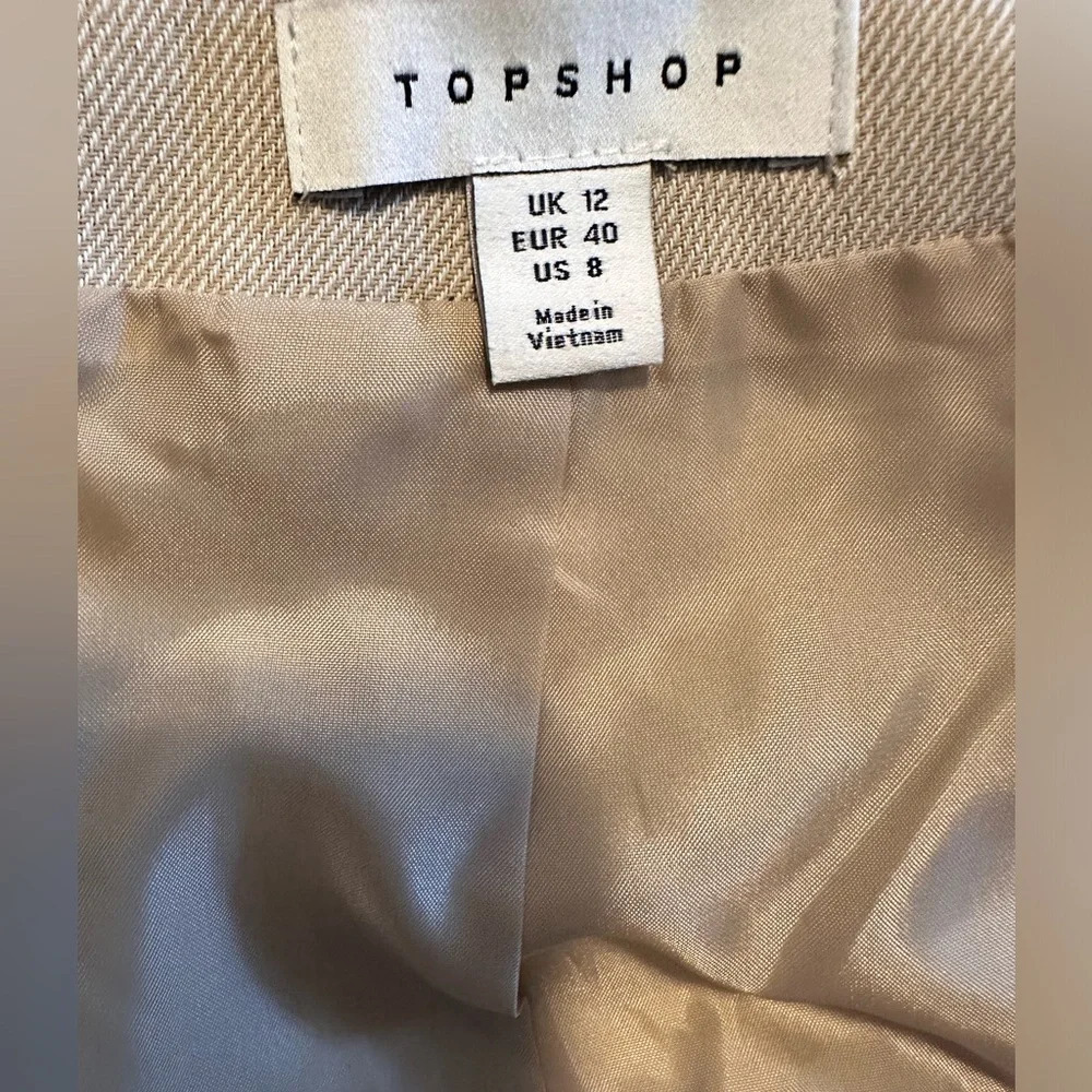 Top Shop Textured Button Up Vest in Cream Women’s Size 8 - Picture 5 of 5